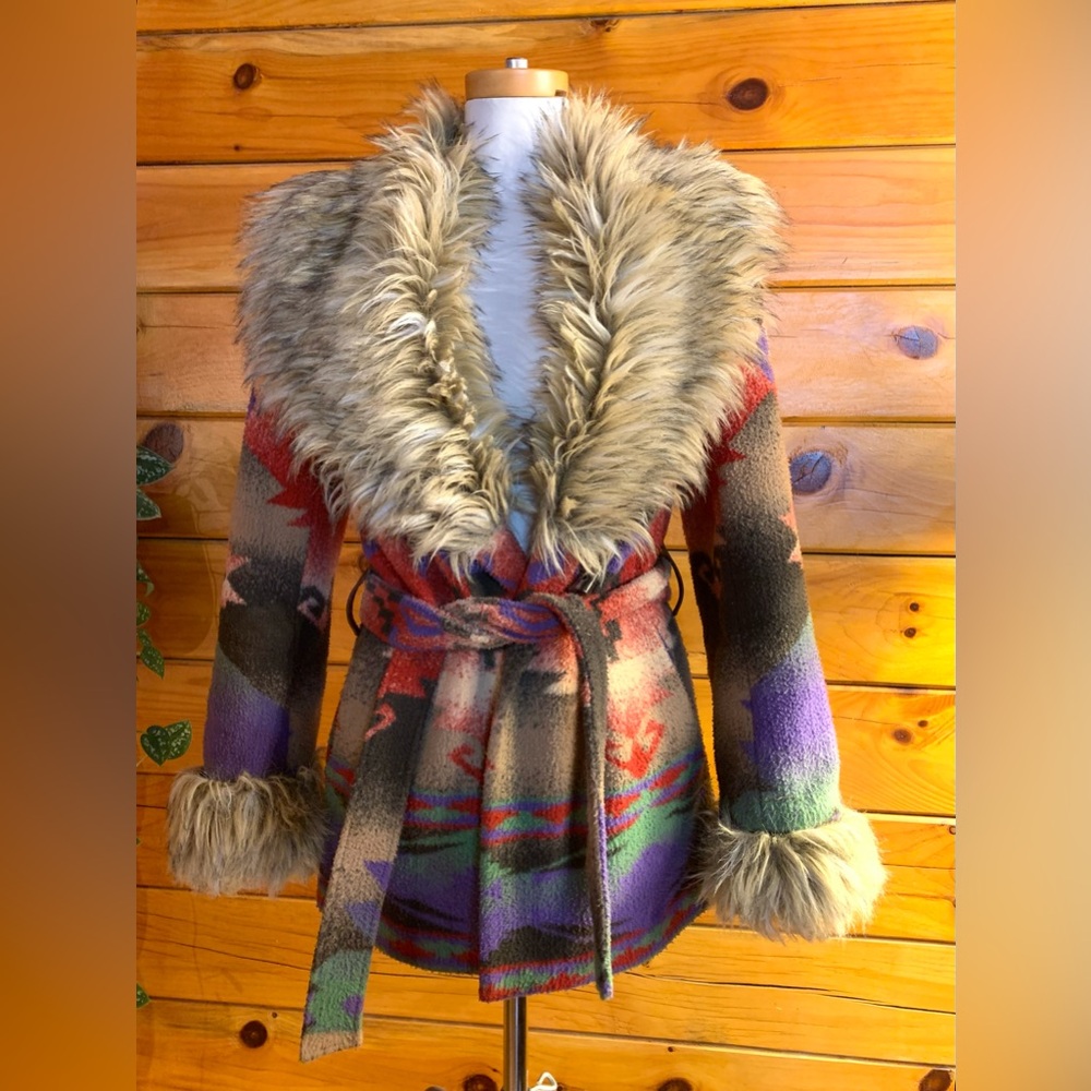 Tasha Polizzi Plains Faux Fur Coat Size S